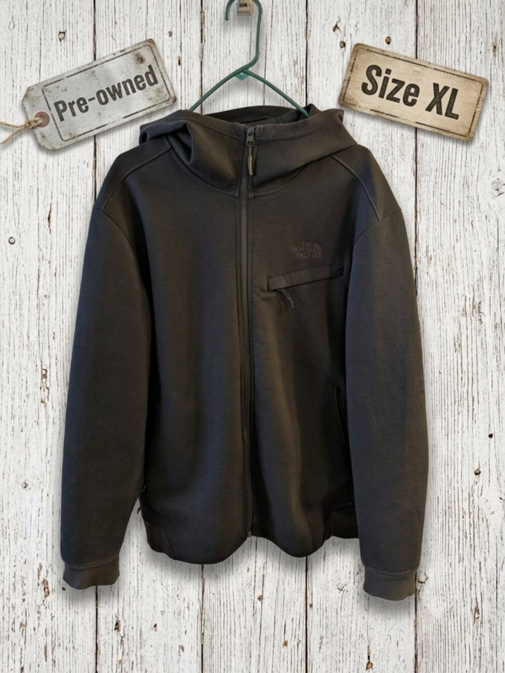 The North Face Black Full-Zip Hoodie Jacket Size XL (READ!)